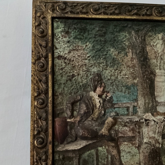 BRADLEY & HUBBARD Antique Painted Cast Iron Garden Scene - Picture 6 of 11